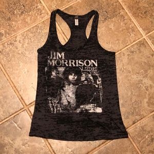 Jim Morrison Black Burn Out Tank Top size Medium
